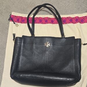 Black Leather Tote Bag